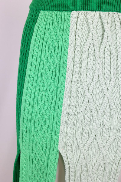 Andersson Bell Slit-detail Panelled Skirt In Blues And Greens