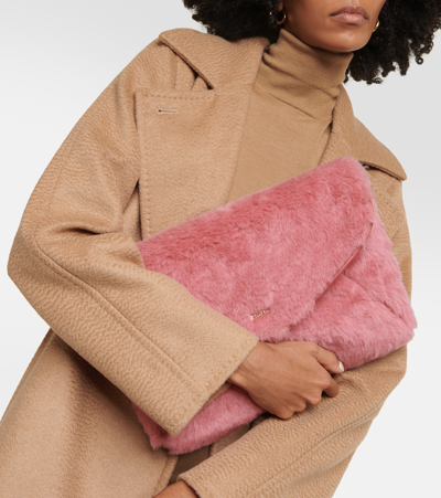 Max Mara Alpaca, Wool, And Silk Teddy Clutch In Pink