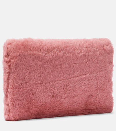 Max Mara Alpaca, Wool, And Silk Teddy Clutch In Pink