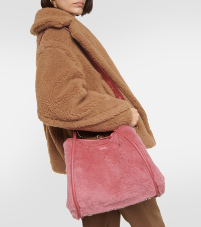 Max Mara Marine Medium Teddy Tote Bag In Pink