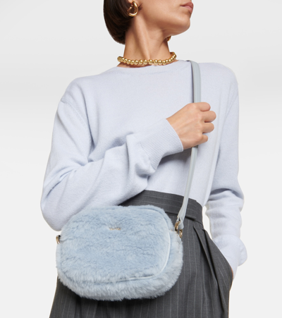 Max Mara Small Teddy Camera Bag In Blue