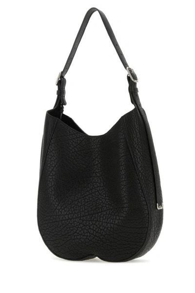 Burberry Women Black Leather Medium Chess Shoulder Bag In Black