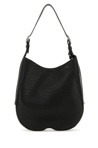 Burberry Women Black Leather Medium Chess Shoulder Bag In Black