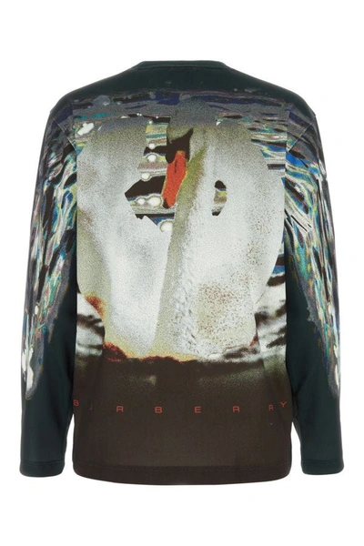 Shop Burberry Woman Printed Polyester T-shirt In Multicolor