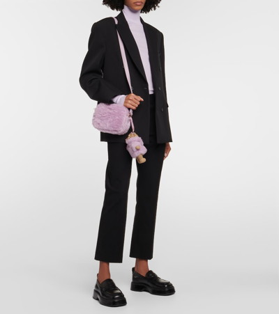 Max Mara Small Teddy Camera Bag In Purple