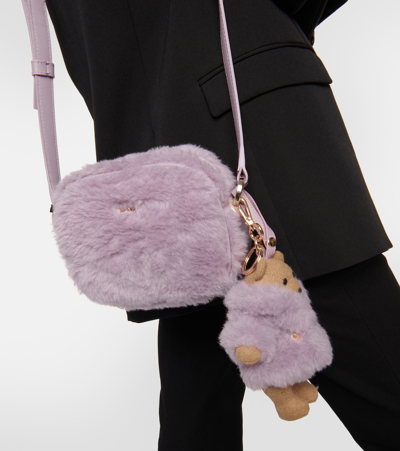 Max Mara Small Teddy Camera Bag In Purple