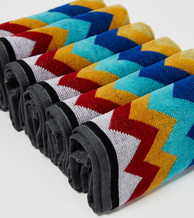 Missoni Cyrus Set Of 6 Cotton Face Towels In Multicoloured