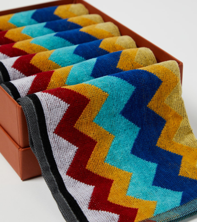 Shop Missoni Cyrus Set Of 6 Cotton Face Towels In Multicoloured