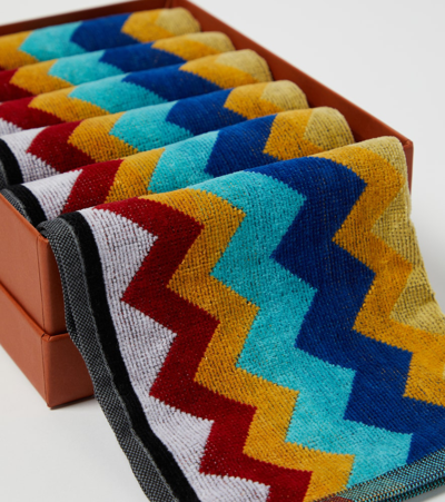 Missoni Cyrus Set Of 6 Cotton Face Towels In Multicoloured