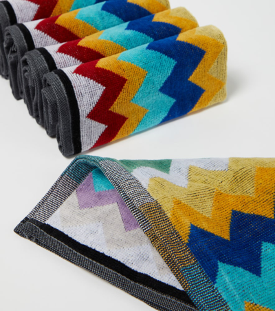 Missoni Cyrus Set Of 6 Cotton Face Towels In Multicoloured