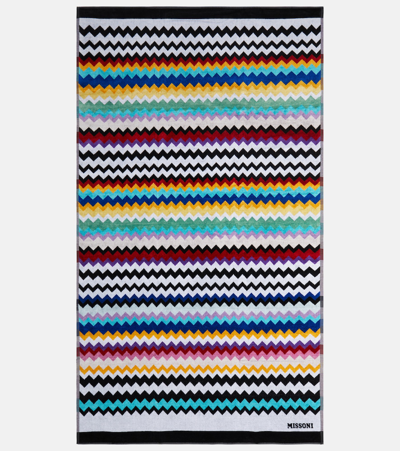Shop Missoni Cyrus Zig Zag Cotton Terry Beach Towel In Multicoloured