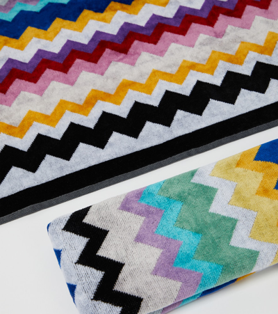Missoni Zig Zag Set Of 2 Cotton Terry Towels In Multicoloured