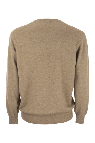 Shop Brunello Cucinelli Pure Cashmere Crew-neck Sweater In Hazelnut