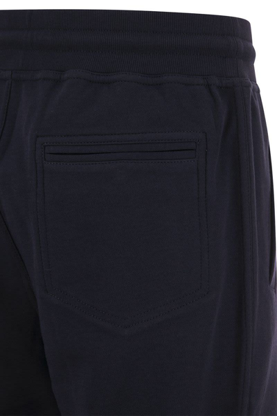 Shop Brunello Cucinelli Techno Cotton Interlock Trousers In Blue