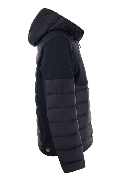 Shop Colmar New Warrior - Hooded Down Jacket In Double Fabric In Blue