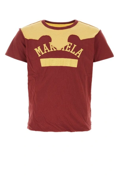 Shop Maison Margiela Man Two-tone Cotton T-shirt In Multicolor