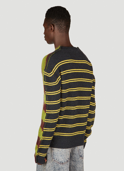 Shop Marni Men Double Stripe Sweater In Green