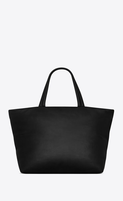 Shop Saint Laurent Men  Leather Tote Bag In Black