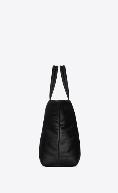 Shop Saint Laurent Men  Leather Tote Bag In Black