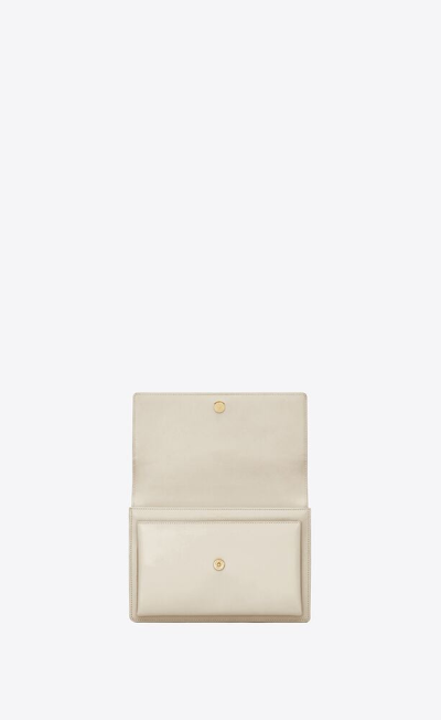 Shop Saint Laurent Women Medium Sunset Leather Satchel Bag In White