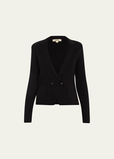 Shop L Agence Sofia Knit Blazer In Black