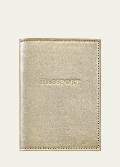 Shop Bergdorf Goodman Leather Passport Holder In Gold
