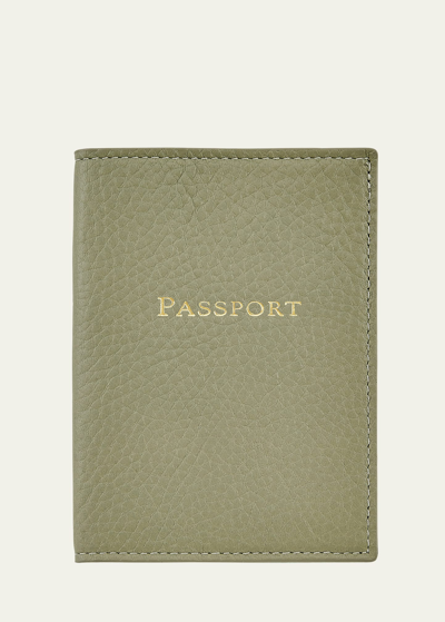 Shop Bergdorf Goodman Leather Passport Holder In Sage