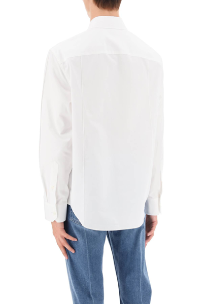 Shop Versace Leather Strap Shirt Men In White
