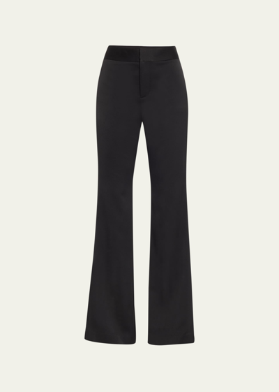 Shop Alice And Olivia Deanna High-rise Side-stripe Bootcut Pants In Black