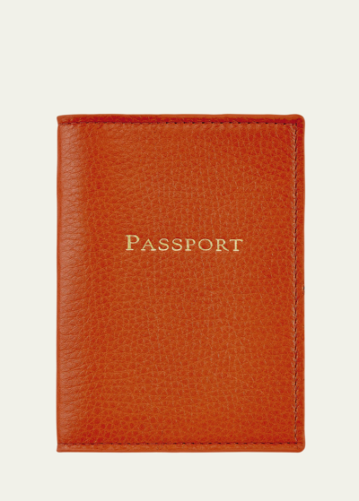 Shop Bergdorf Goodman Leather Passport Holder In Org