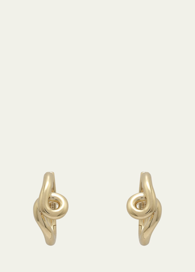 Shop Bea Bongiasca Single Wave Hoop Earrings In 9k Yellow Gold In Yg