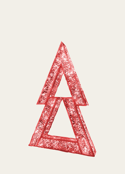 Barcana 7'11" 3d Large Net Christmas Tree With Led Lights In Red