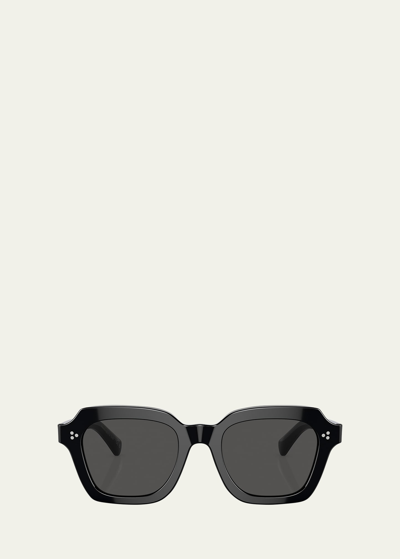 Shop Oliver Peoples Kienna Acetate Square Sunglasses In Black