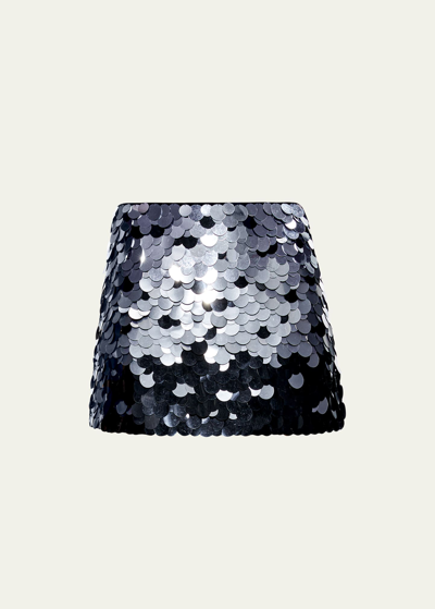 Shop Alice And Olivia Rubi Paillette Micro Skirt In Silverblack