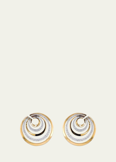 Shop Bayco 18k Rose Gold Spiral Earrings With Diamonds