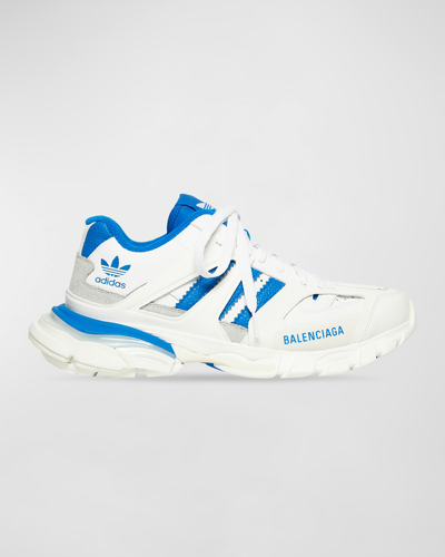 Shop Balenciaga X Adidas Men's Track Forum Low Top Sneakers In 9040 White/a Blue