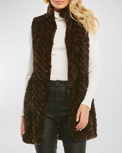 Shop Fabulous Furs Gemma Knitted Faux Fur Vest In Whiskey