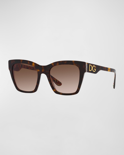 Shop Dolce & Gabbana Gradient Square Acetate Sunglasses In Brown Grad