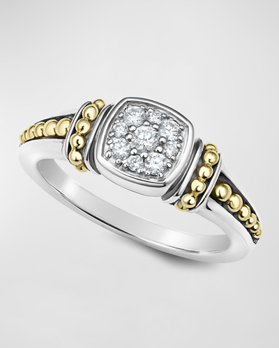 Shop Lagos Rittenhouse Two-tone Pave Diamond Ring In Silver
