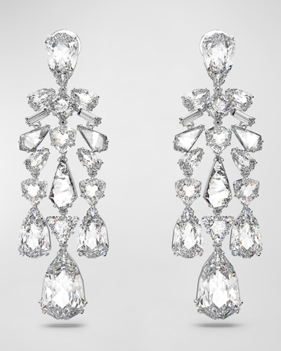 Shop Swarovski Mesmera Rhodium-plated Mix-cut Crystal Dangle Earrings
