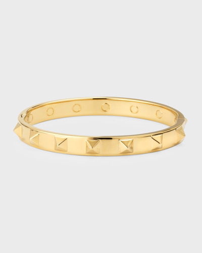 Shop Valentino Studded Brass Bangle In Gold