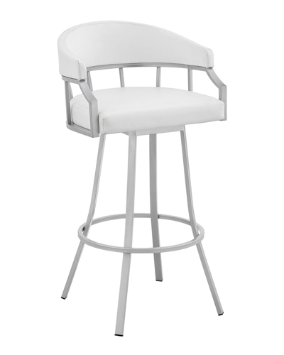 Armen Living Valerie 30 Swivel Bar Stool In White