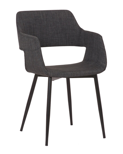 Shop Armen Living Ariana Mid-century Charcoal Open Back Dining Accent Chair In Grey