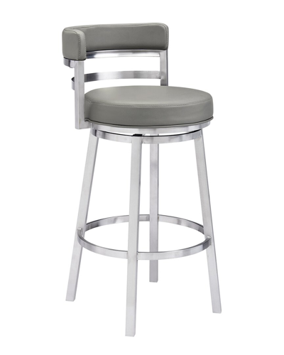 Shop Armen Living Madrid 26 Counter Height Bar Stool In Grey