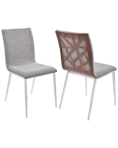 Armen Living Crystal Dining Chair In Grey