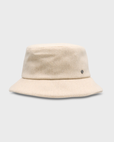 Shop Maison Michel Tiger Cashmere & Wool Bucket Hat In Beige