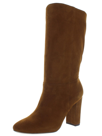 Shop Lauren Ralph Lauren Artizan Womens Suede High Heel Mid-calf Boots In Multi