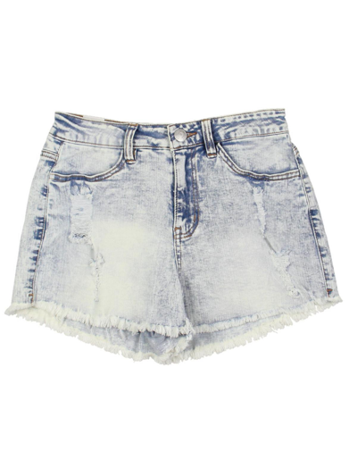 Shop Almost Famous Juniors Womens Super High Rise 2 1/2" Inseam Cutoff Shorts In Blue