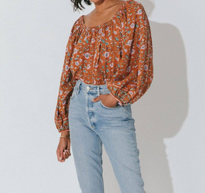 Shop Cleobella Shania Blouse In Terracotta Floral In Multi