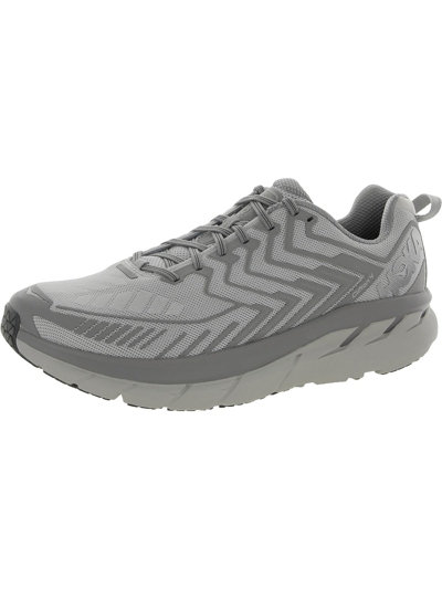 Hoka One One Ov Clifton Mens Fitness Lifestyle Casual And Fashion Sneakers In Silver ModeSens